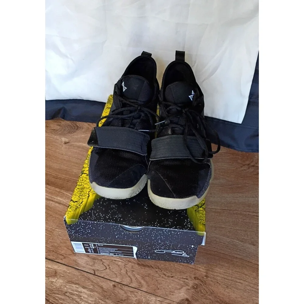 Nike PG 2.5 Paul George Black Platinum Mens 12 BQ8452-004 Box Swoosh Loose